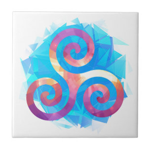 Bright breton triskel tile