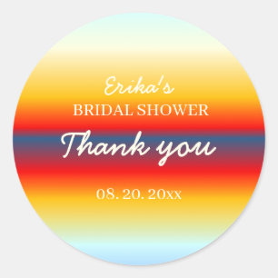 Bright Bridal Shower Thank You Favour Sticker