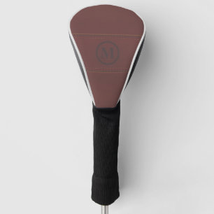 Bright Brown Minimalist Simple Design leather Golf Head Cover