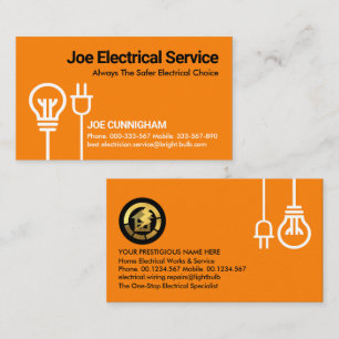 Bright Bulb Electric Power Plug Business Card