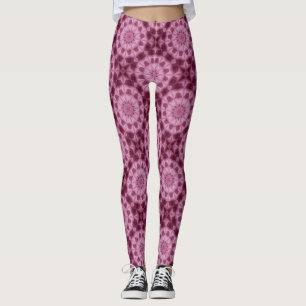Bright Burgundy Geometric Leggings