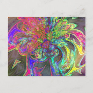 Bright Burst of Colour – Salmon & Indigo Deva Postcard
