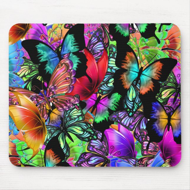 bright butterflies mouse pad (Front)