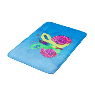 Bright Butterfly Bath Mat