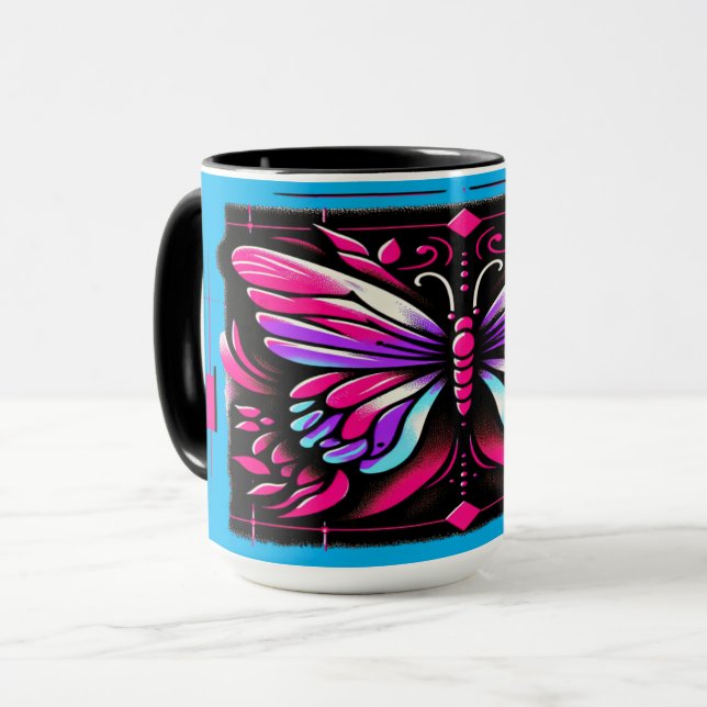 "Bright Butterfly" Customisable Mug (Front Left)