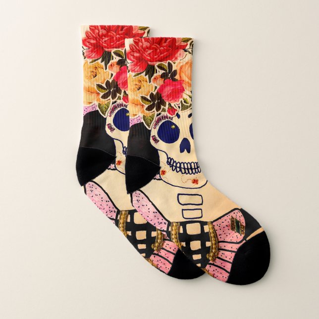 Bright Calavera Catrina Socks (Pair)