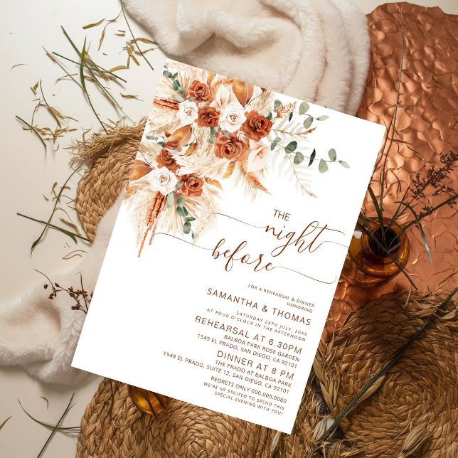 Bright Calligraphy Rehearsal Dinner Night Before Invitation (Creator Uploaded)