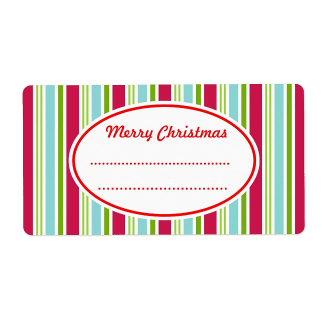 Bright Candy Christmas Kitchen Labels (Front)