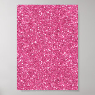 Bright Candy Fine Pink Glitter Pattern Poster