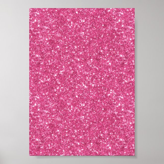 Bright Candy Fine Pink Glitter Pattern Poster (Front)