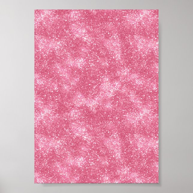 Bright Candy Fine Pink Glitter Pattern Poster (Front)