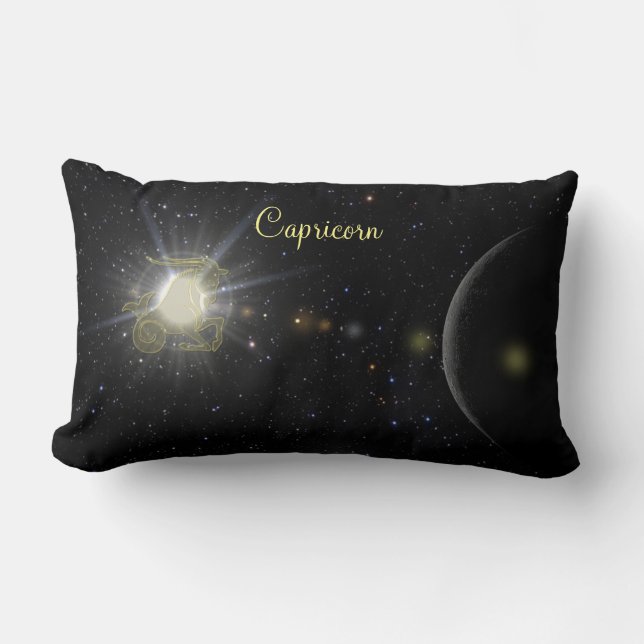 Bright Capricorn Lumbar Cushion (Front)