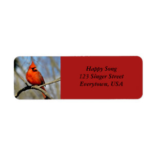 Bright Cardinal Adress Labels
