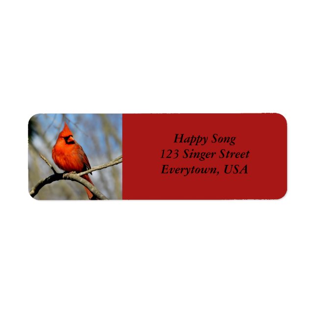 Bright Cardinal Adress Labels (Front)