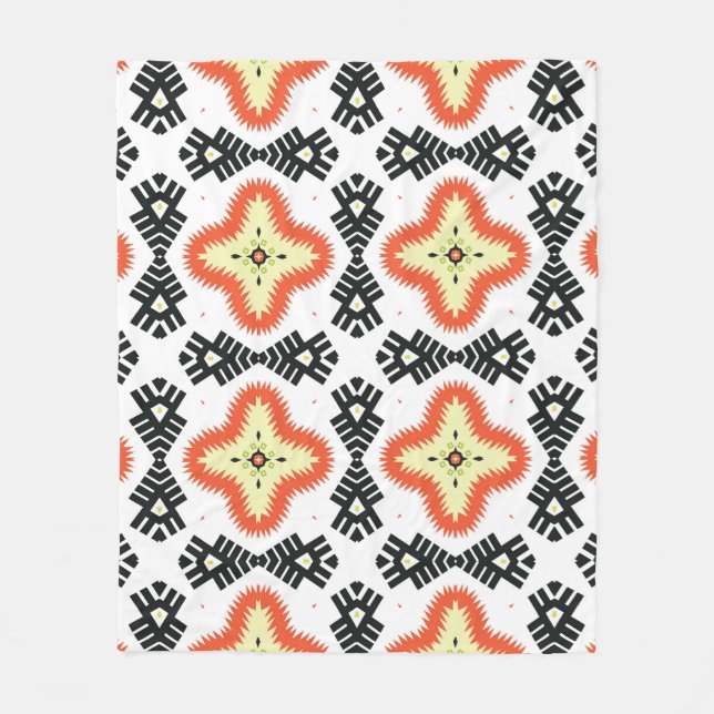 Bright Carpet: Ethnic Aztec Ornament Fleece Blanket (Front)