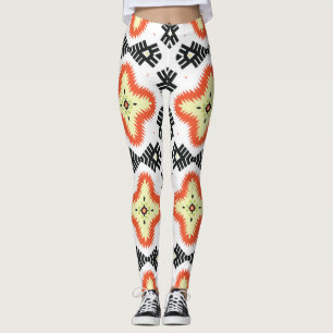 Bright Carpet: Ethnic Aztec Ornament Leggings