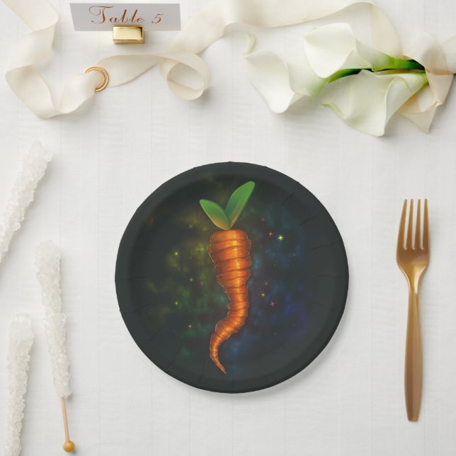 Bright Carrot Paper Plate (Wedding)