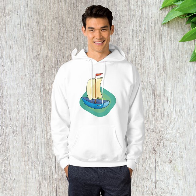 Bright Cartoon Boat with Sail Fun Nautical Hoodie (Creator Uploaded)