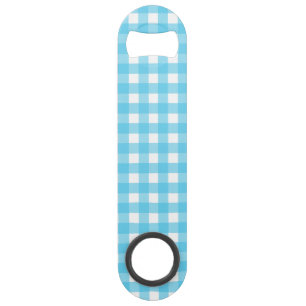 Bright cerulean blue gingham