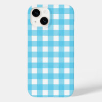 Bright cerulean blue gingham