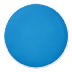 Bright Cerulean Blue with Grainy Texture Ceramic Knob
