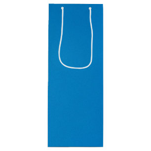 Bright Cerulean Blue with Grainy Texture Wine Gift Bag