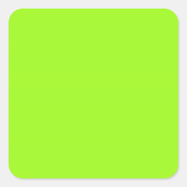 Bright Chartreuse Green Square Sticker (Front)