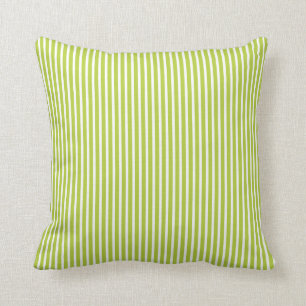 Bright Chartreuse Green Striped Decorative Pillows