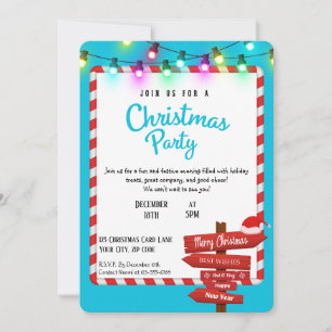 Bright cheerful Christmas party invitation