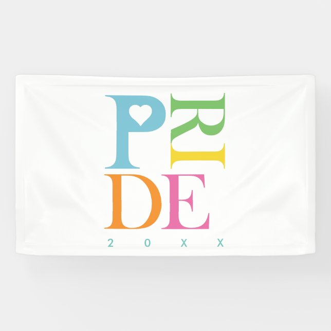 BRIGHT CHEERFUL COLOURFUL FUN PRIDE TYPOGRAPHY BANNER (Horizontal)