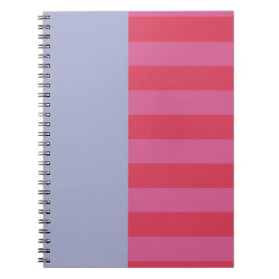 Bright Cheerful pink and ice blue striped design Notebook