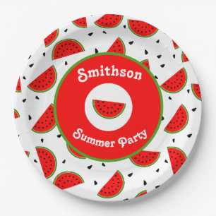 Bright Cheerful Watermelons Summer Party Paper Plate