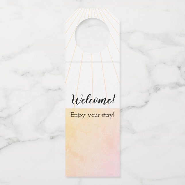 Bright, Cheerful Welcome! Enjoy your stay! Tag (Front)