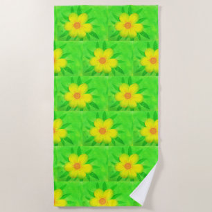Bright Cheery Sunshine Flowers Beach Towels