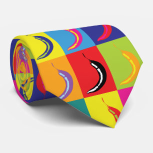 Bright Chilli Pepper Pattern Restaurant Manager Tie