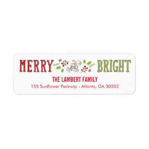 Bright Christmas Holiday Address Labels