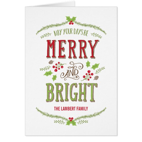 Bright Christmas Holiday Greeting Card