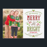 Bright Christmas Holiday Photo Card<br><div class="desc">Celebrate the season with this modern and stylish holiday card from Berry Berry Sweet. Visit WWW.BERRYBERRYSWEET.COM for more of our stylish holiday collections.</div>