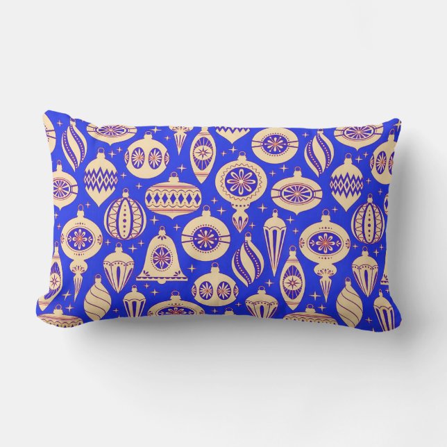 Bright Christmas Ornament Pattern Lumbar Cushion (Front)