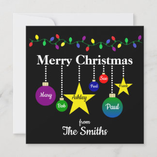 Bright Christmas Ornaments Flat Christmas Card