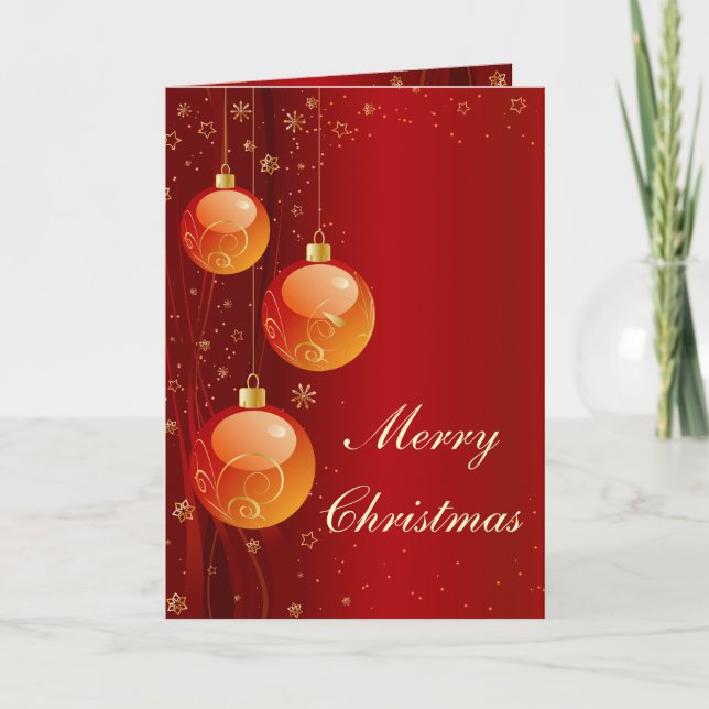 Bright Christmas ornaments Holiday Card (Front)