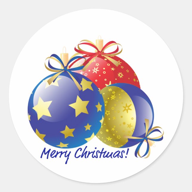 Bright Christmas Ornaments Sticker (Front)