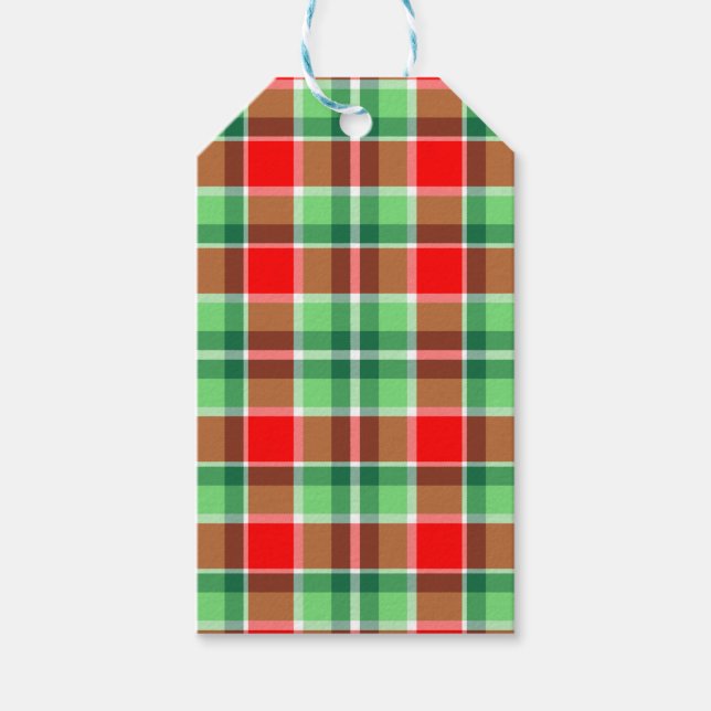 Bright Christmas Plaid tag (Front)