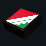 Bright Christmas Red Green White Diagonal Stripes Gift Box<br><div class="desc">This modern,  sleek design features three white different width,  diagonal parallel stripes against colourful bright red and green backgrounds.</div>