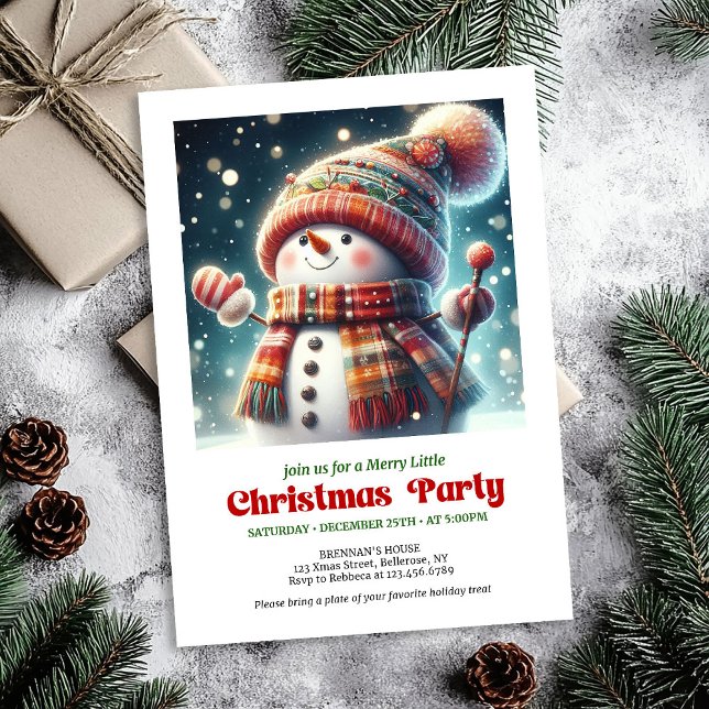 Bright Christmas snowman kids invite festive   (Bright Christmas snowman kids invite festive editable

)