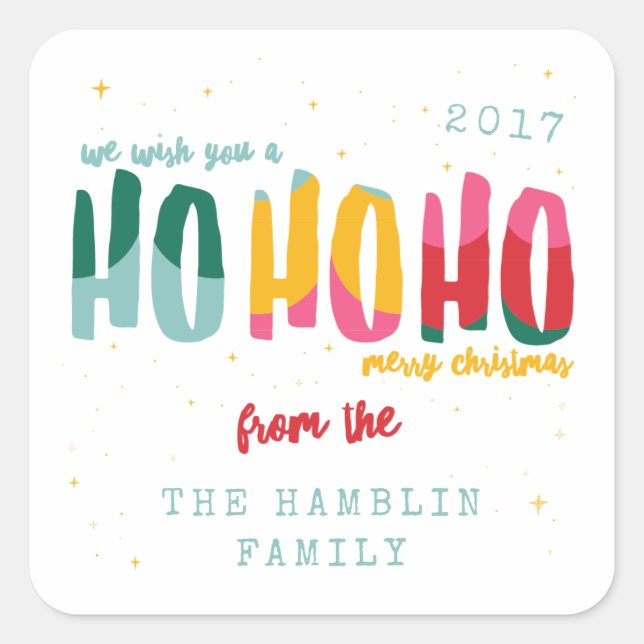 Bright Christmas Square Stickers (Front)