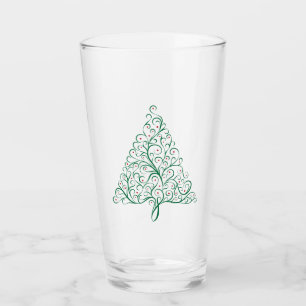 Bright Christmas Tree Scroll in Red and Green Glass