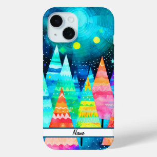 Bright Christmas Trees iPhone 15 Case