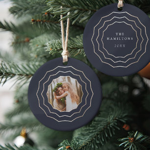 Bright Circle   Holiday Photo Ceramic Ornament