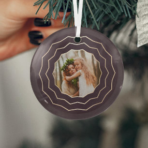 Bright Circle   Holiday Photo Glass Tree Decoration